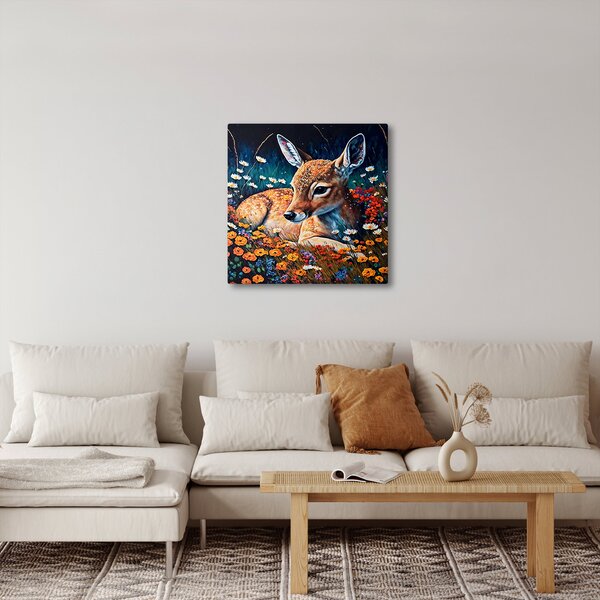 Obraz - Malované srně (30x30 cm)