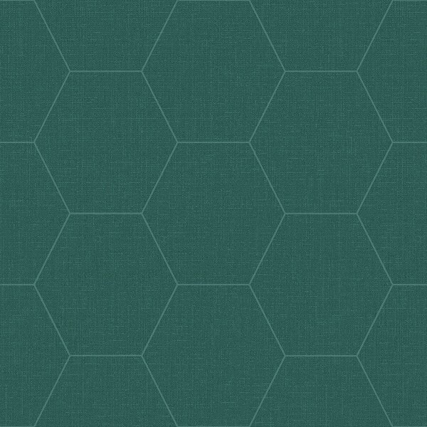 Geometrická vliesová tapeta na zeď zelená s hexagony 148752, Blush, Esta Home