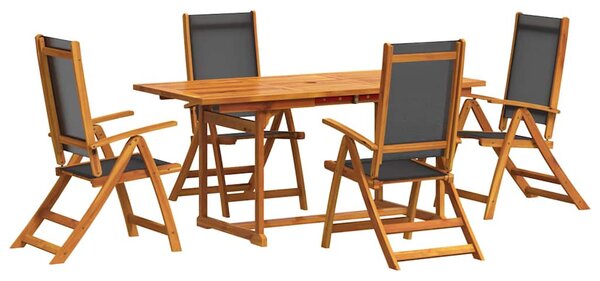 7dílný zahradní jídelní set masivní akáciové dřevo a textilen 3279269