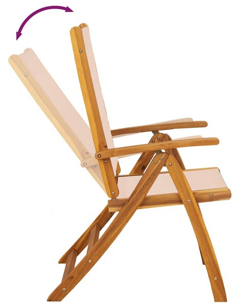 7dílný zahradní jídelní set masivní akáciové dřevo a textilen 3279275