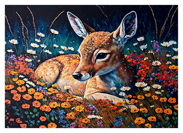 Obraz - Malované srně (70x50 cm)