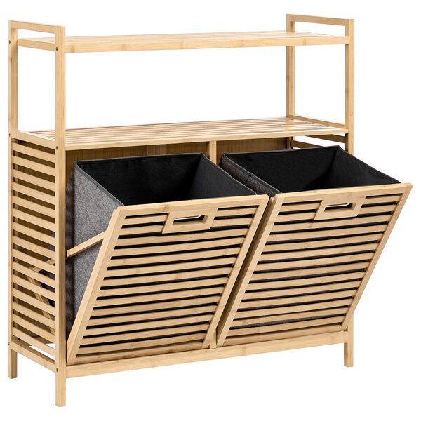 Výklopná skříňka na prádlo CEJAR 88 cm Bambus Světle hnědá