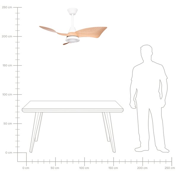 Stropní ventilátor se světlem HAINES s dálkovým ovládáním LED Bílá