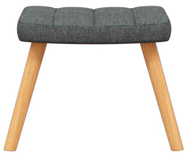 Relaxační křeslo se stoličkou tmavě šedé textil 327931