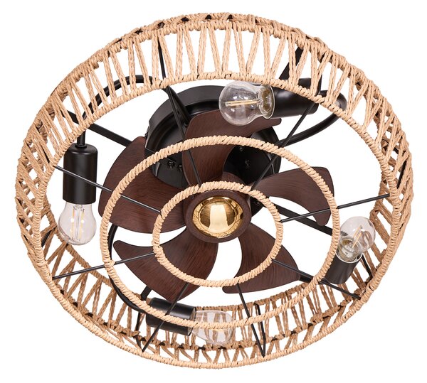 Stropní ventilátor se světlem APOPKA s dálkovým ovládáním Přírodní