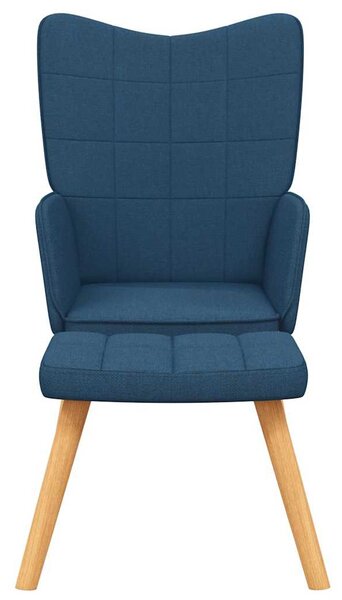 Relaxační křeslo se stoličkou modré textil 327934