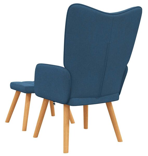 Relaxační křeslo se stoličkou modré textil 327934