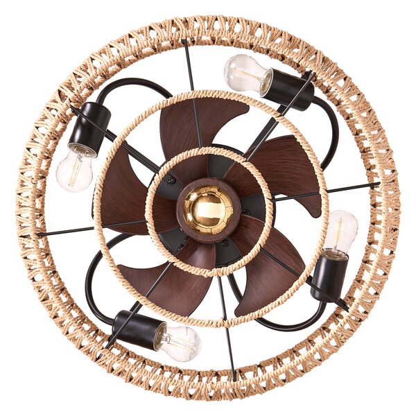 Stropní ventilátor se světlem APOPKA s dálkovým ovládáním Přírodní