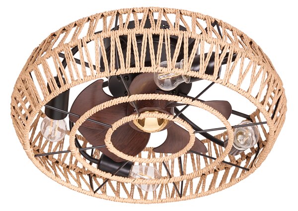 Stropní ventilátor se světlem APOPKA s dálkovým ovládáním Přírodní