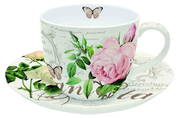 Easy Life Porcelánový šálek a podšálek na čaj Jardin Botanique 300ml