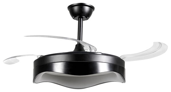 Stropní ventilátor se světlem ETONIA s dálkovým ovládáním LED Černá
