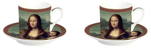 Easy Life porcelánové šálky a podšálky na espresso Mona Lisa 2x75ml