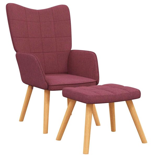 Relaxační křeslo se stoličkou vínové textil 327938