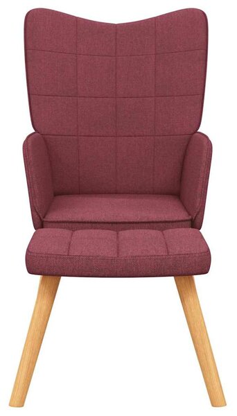 Relaxační křeslo se stoličkou vínové textil 327938