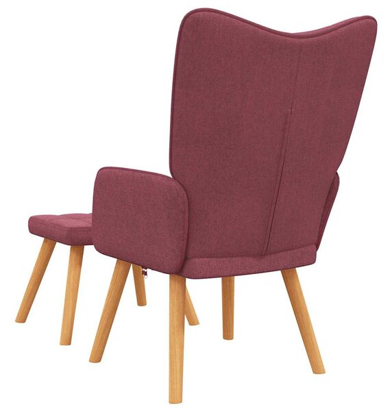 Relaxační křeslo se stoličkou vínové textil 327938