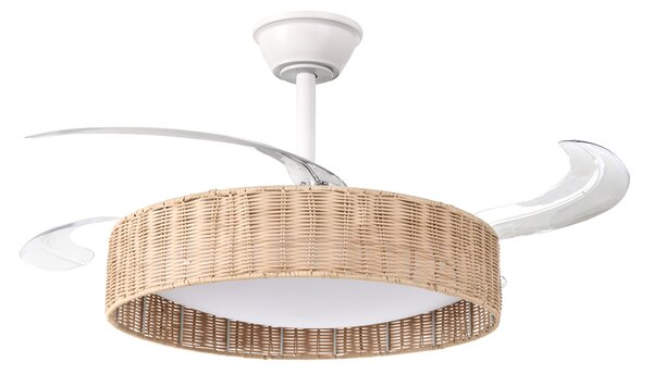 Stropní ventilátor se světlem TOMOKA s dálkovým ovládáním LED Bílá