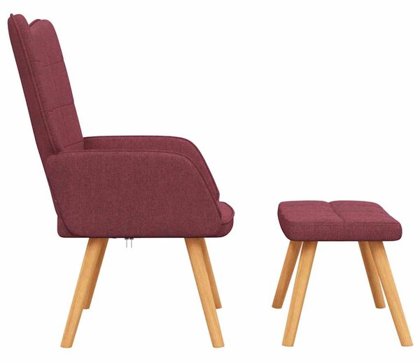 Relaxační křeslo se stoličkou vínové textil 327938