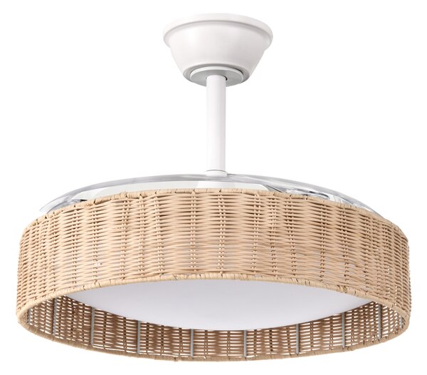 Stropní ventilátor se světlem TOMOKA s dálkovým ovládáním LED Bílá
