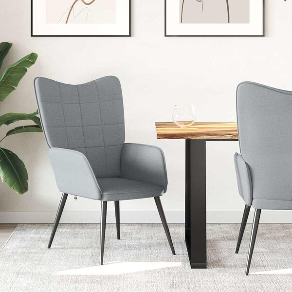 Relaxační židle světle šedá textil 327941