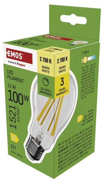 Stmívatelná LED žárovka filament ZF5D62D E27, 11W, teplá bílá