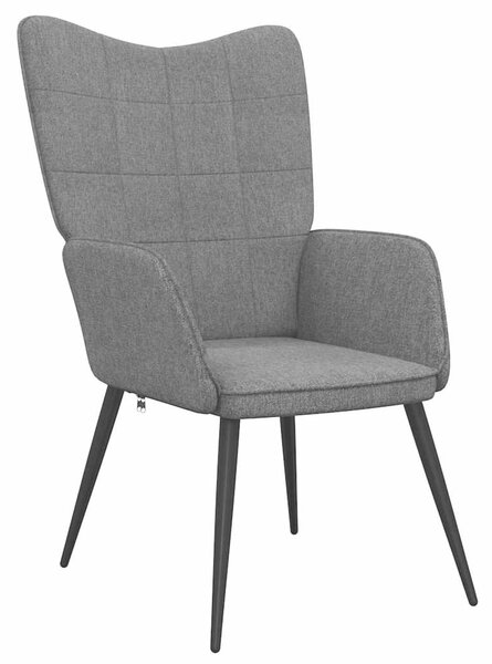 Relaxační židle se stoličkou tmavě šedá textil 327953