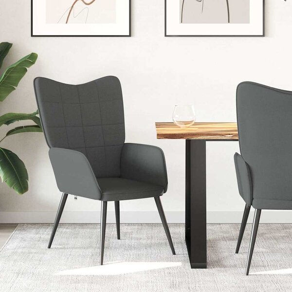 Relaxační židle tmavě šedá textil 327942