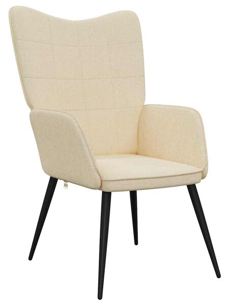 Relaxační židle se stoličkou krémová textil 327954