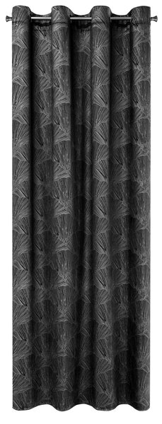 ZATEMŇOVACÍ ZÁVĚS NA KROUŽCÍCH PIERRE CARDIN GOYA 140X250 CM ČERNÁ