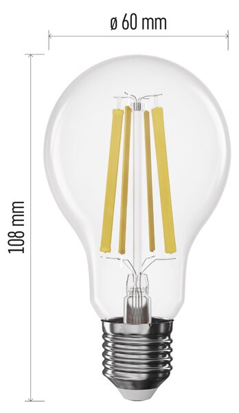 Stmívatelná LED žárovka filament ZF5D62D E27, 11W, teplá bílá