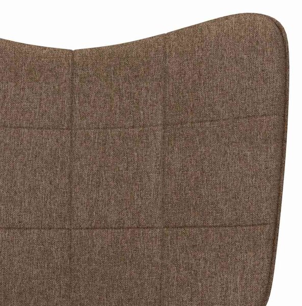 Houpací křeslo se stoličkou hnědé textil 328021