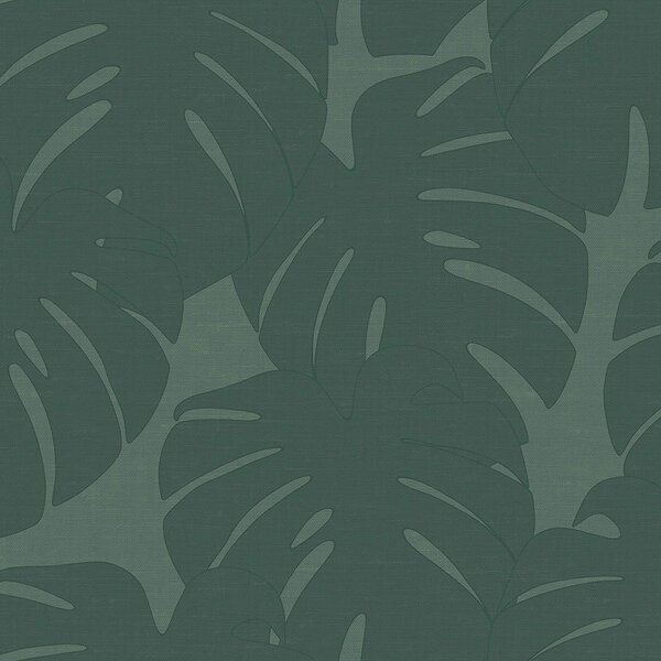 Vliesová zelená tapeta - listy monstery - látková textura 347763, Natural Fabrics, Origin