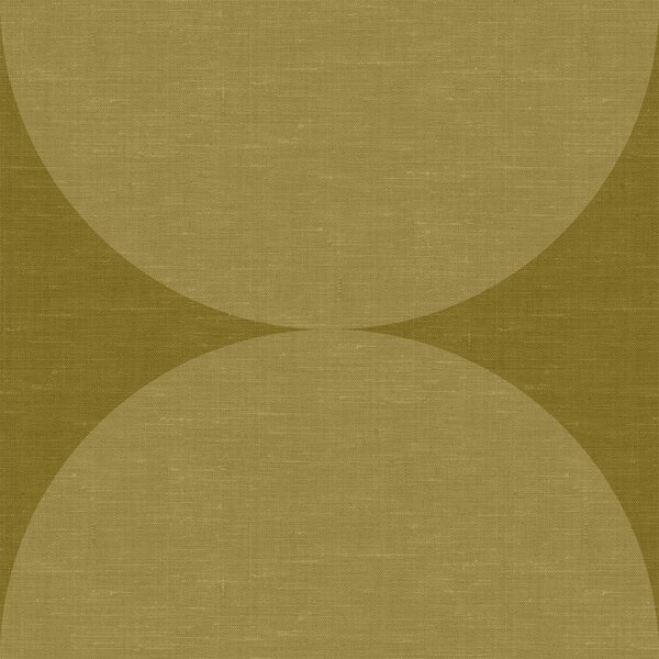 Vliesová okrová geometrická tapeta - polokoule - 357226, Natural Fabrics, Origin