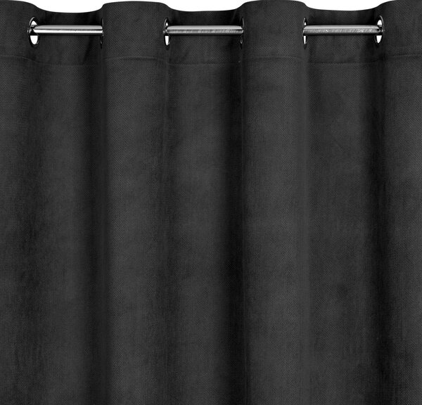 ZATEMŇOVACÍ ZÁVĚS NA KROUŽCÍCH MILO 140X250 CM ČERNÁ
