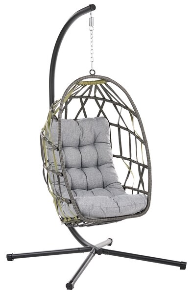 Závěsné křeslo se stojanem GODRANO Kov Šedá