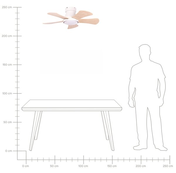 Stropní ventilátor se světlem BIVENS s dálkovým ovládáním LED Světle béžová