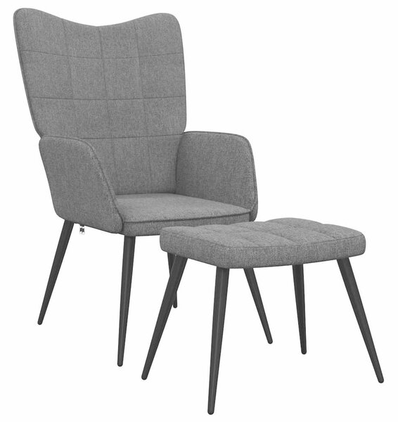 Relaxační židle se stoličkou tmavě šedá textil 327953