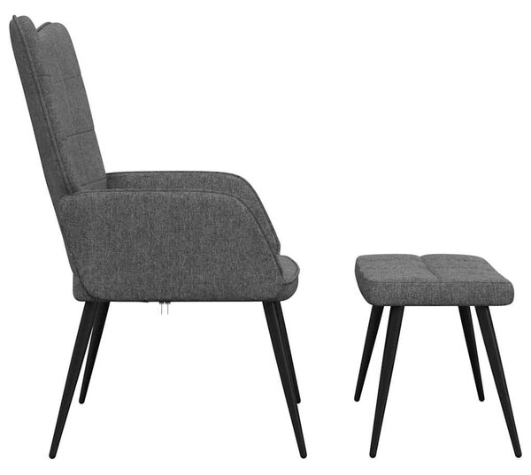 Relaxační židle se stoličkou tmavě šedá textil 327953