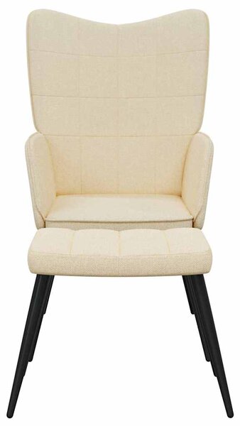 Relaxační židle se stoličkou krémová textil 327954