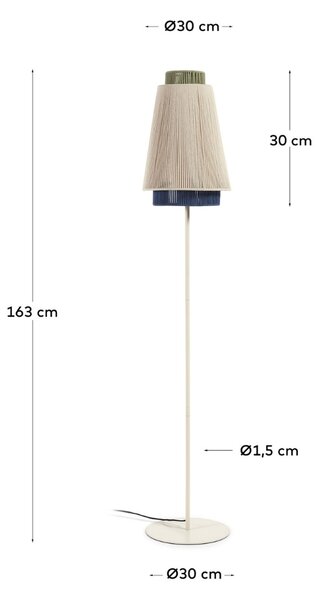 Béžová jutová stojací lampa Kave Home Yuvia 163 cm