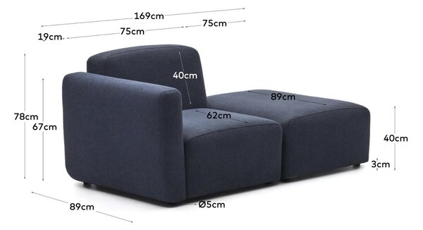 Kave Home Rohová modulární pohovka Neom 169 cm, levá/pravá