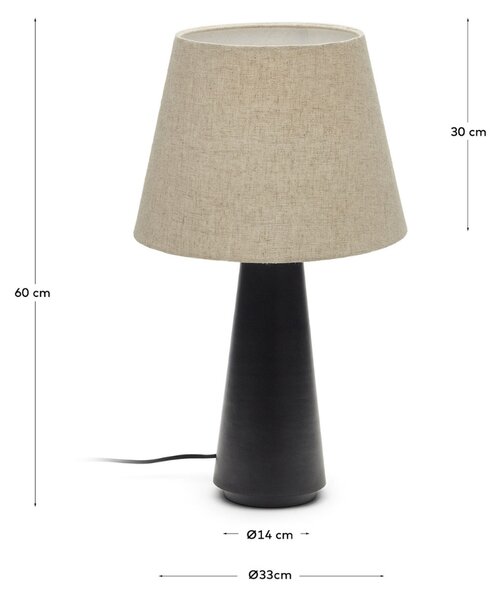 Béžová lněná stolní lampa Kave Home Torrent