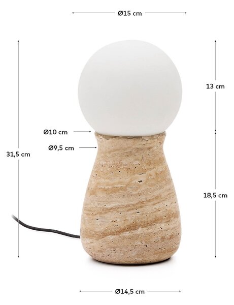 Béžová kamenná stolní lampa Kave Home Okeni
