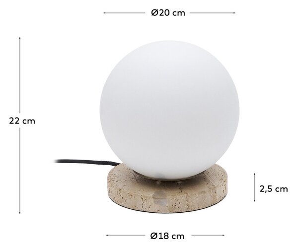 Bílá skleněná stolní lampa Kave Home Malachi