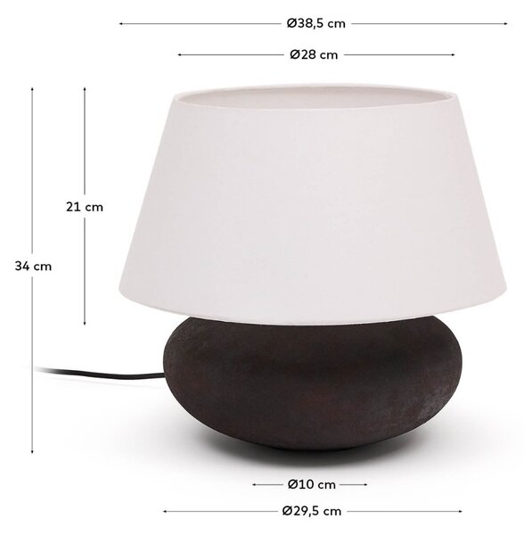 Černobílá kovová stolní lampa Kave Home Nessi