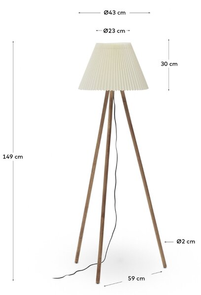 Béžová bavlněná stojací lampa Kave Home Benicarlo 149 cm