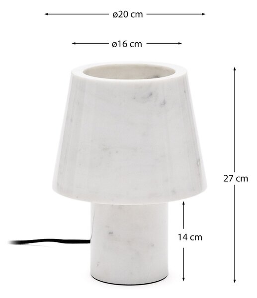 Bílá mramorová stolní lampa Kave Home Alaro