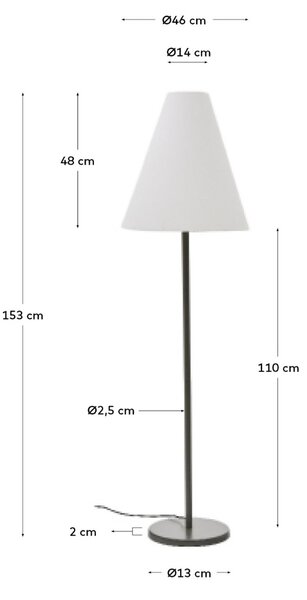Kave Home Bronzová kovová stojací lampa Navat 153 cm