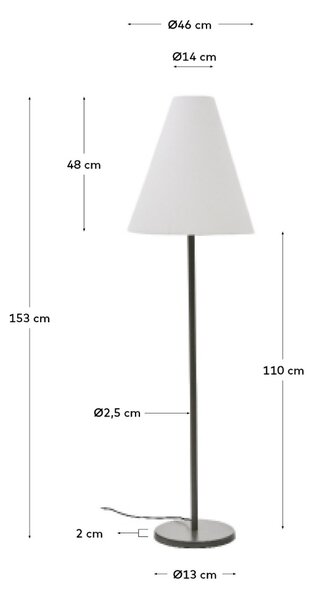 Kave Home Tmavě zelená kovová stojací lampa Navat 153 cm