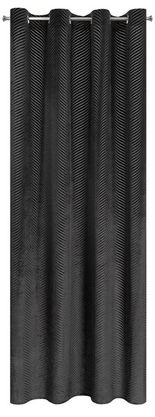 ZÁVĚS NA KROUŽCÍCH LUSSI 140X250 CM ČERNÁ