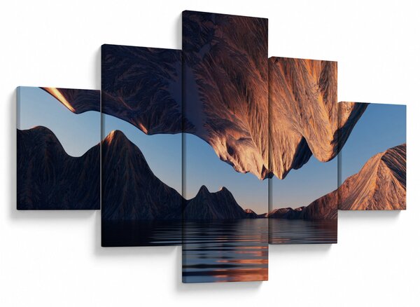 Obraz - 3D útesy (125x70 cm)